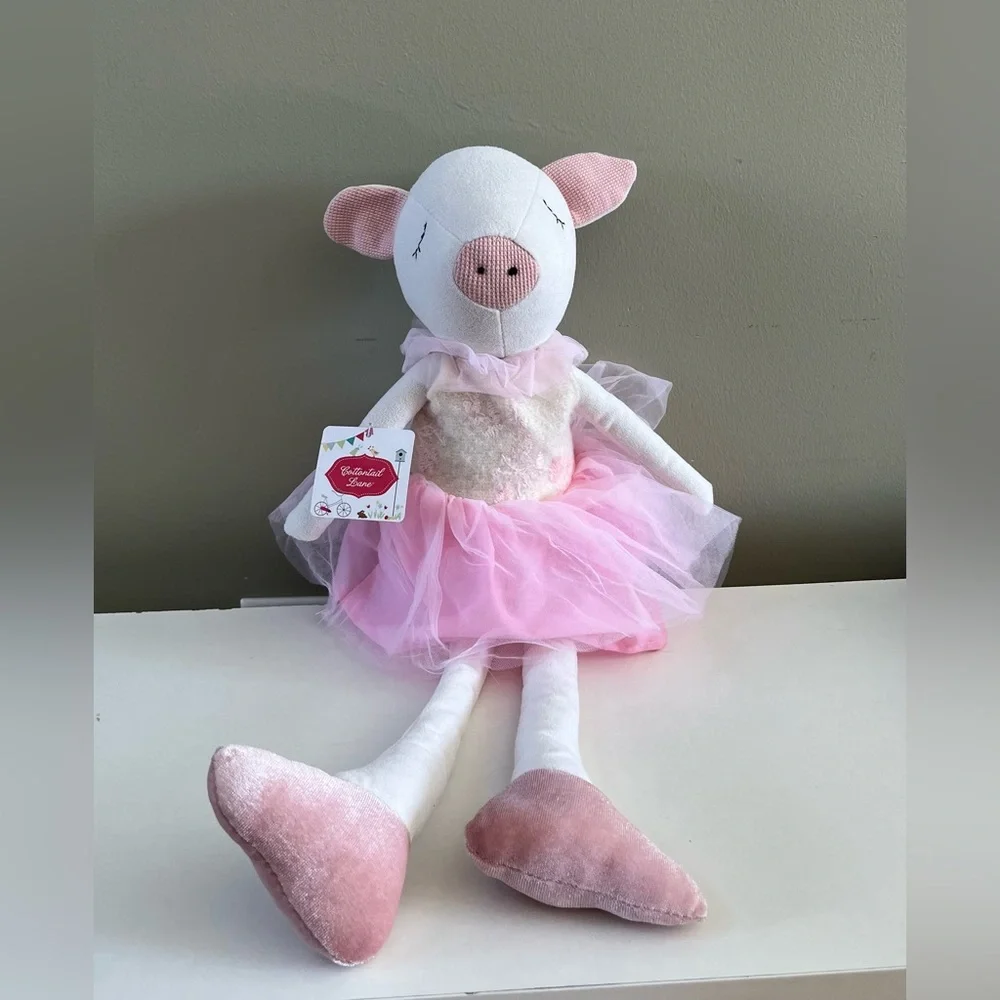 NWT Cottontail Lane Pig pink Shelf Sitter Nursery Decor Easter Spring Decoration